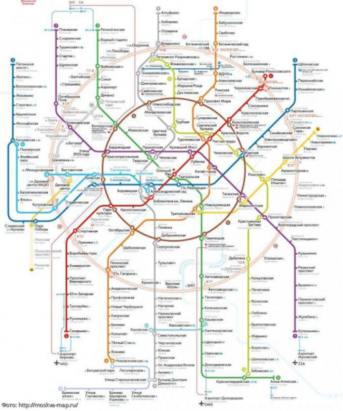 Метро Москвы, схема с новыми станциями в 2020 году