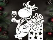 Где найти трафареты на окна в виде бычка, снежинок, цифр на Новый Год 2021